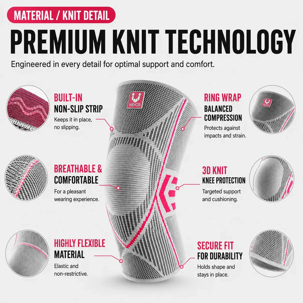 Knee Compression Sleeve with Non-Slip Support and Breathable Knit Design - Image 5