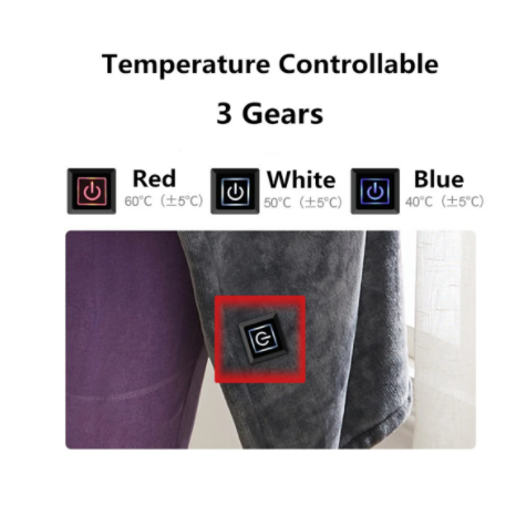 Koc Elektryczny Podgrzewany USB z Zatrzaskami i Regulacją Temperatury Ogrzewany - Image 5