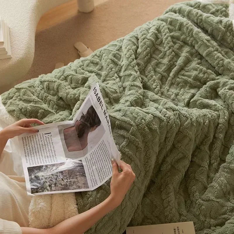 Coperta calda in lana grossa di agnello – Stile per le serate invernali