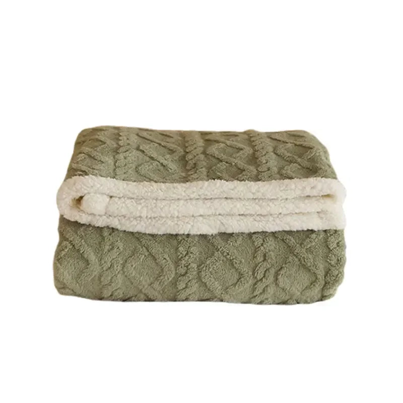 Thick warm cozy winter blanket with elegant detail