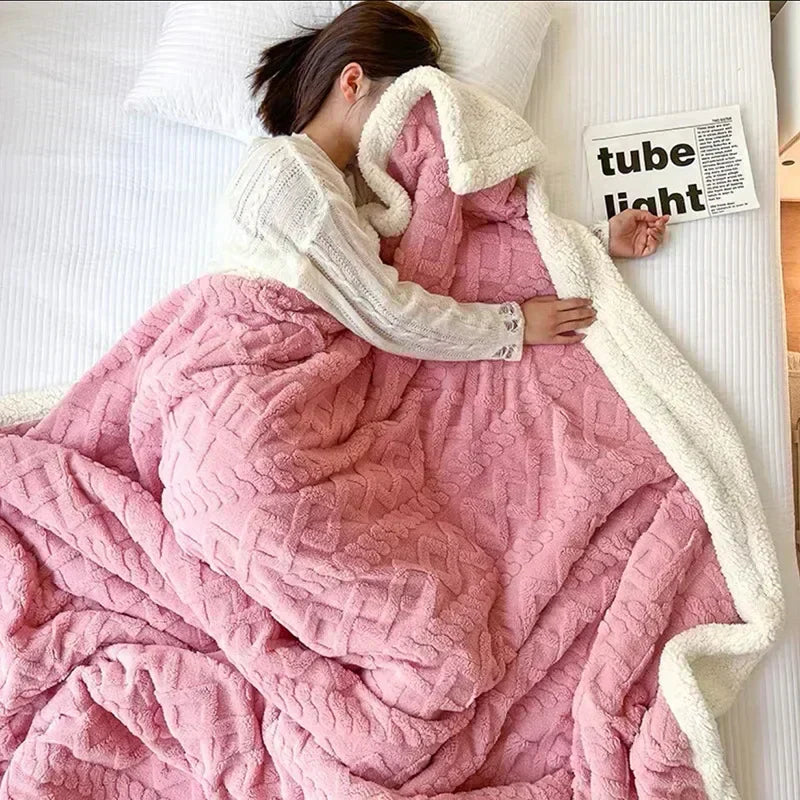 Coperta calda in lana grossa di agnello – Stile per le serate invernali