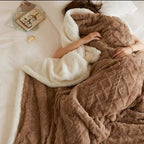 Thick warm cozy winter blanket with elegant detail