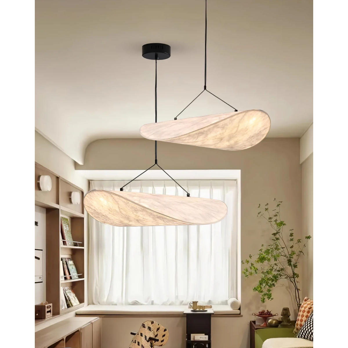 Lampa Wisząca do Salonu Sypialni i nad Stół z Teksturowanym Kloszem Minimalistycznym - Image 10