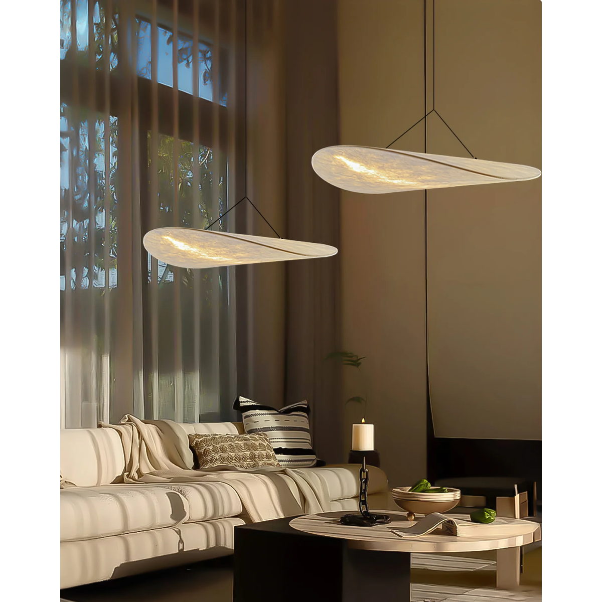 Lampa Wisząca do Salonu Sypialni i nad Stół z Teksturowanym Kloszem Minimalistycznym - Image 2