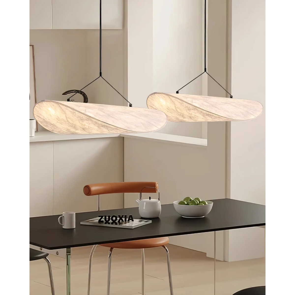 Lampa Wisząca do Salonu Sypialni i nad Stół z Teksturowanym Kloszem Minimalistycznym - Image 3