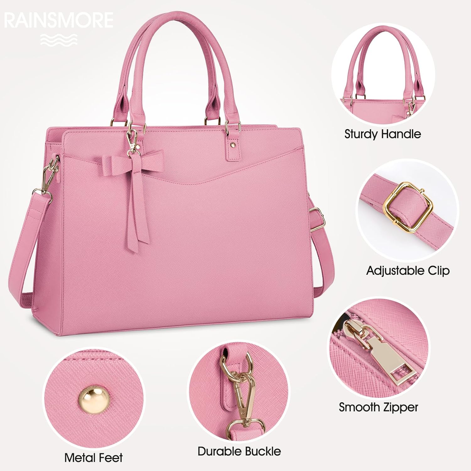 Borsa funzionale da donna per laptop da lavoro con molte tasche