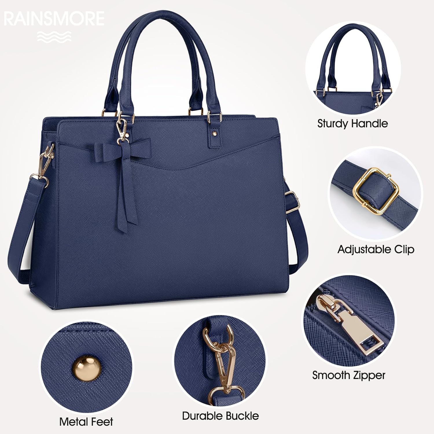Borsa funzionale da donna per laptop da lavoro con molte tasche