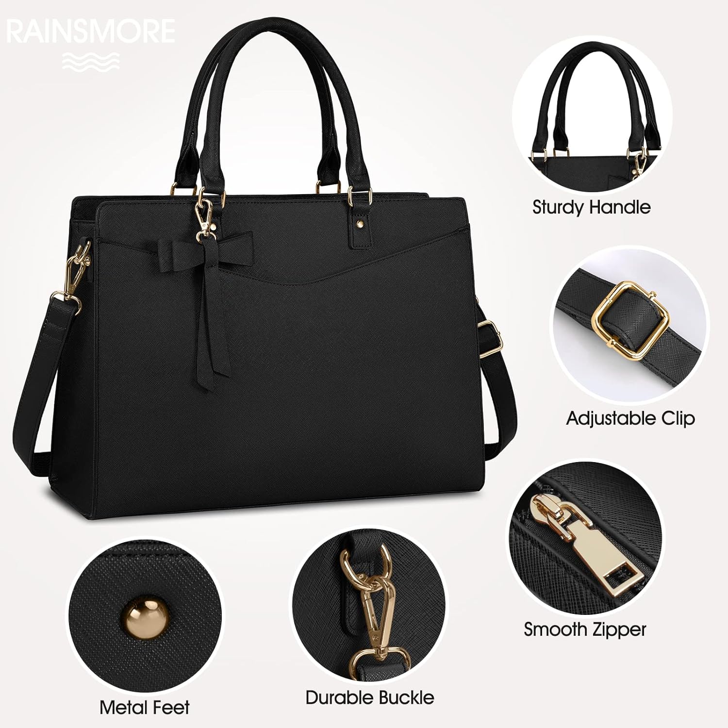 Borsa funzionale da donna per laptop da lavoro con molte tasche