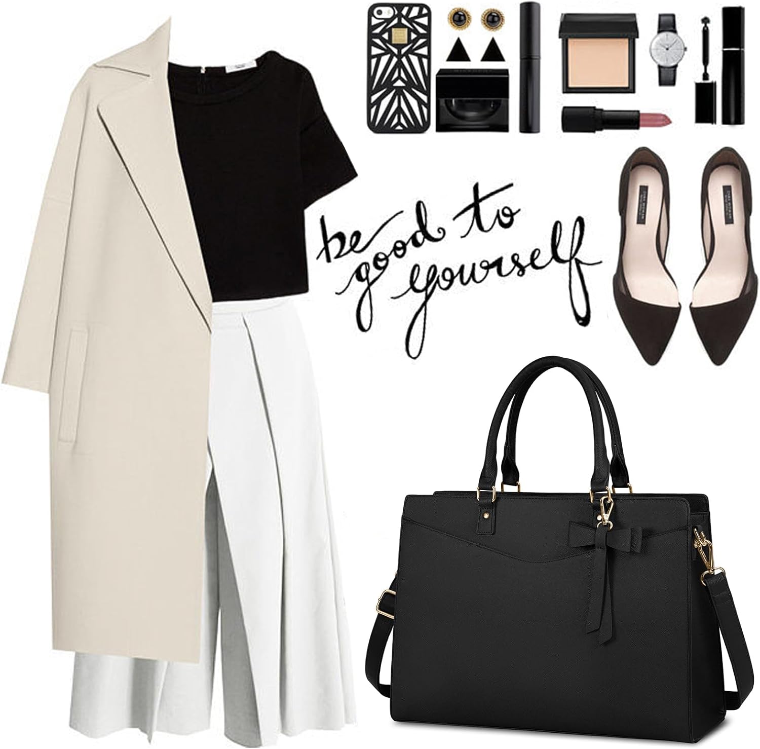 Duża skórzana torba na laptopa z wieloma przegrodami