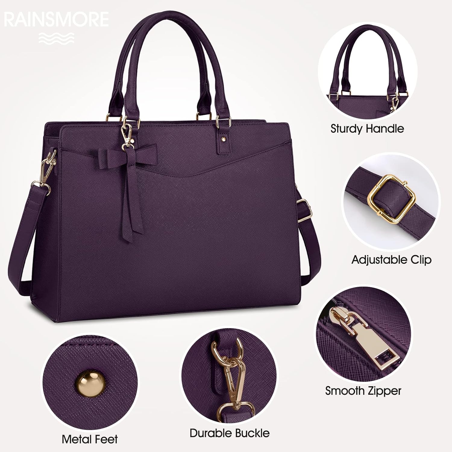 Borsa funzionale da donna per laptop da lavoro con molte tasche