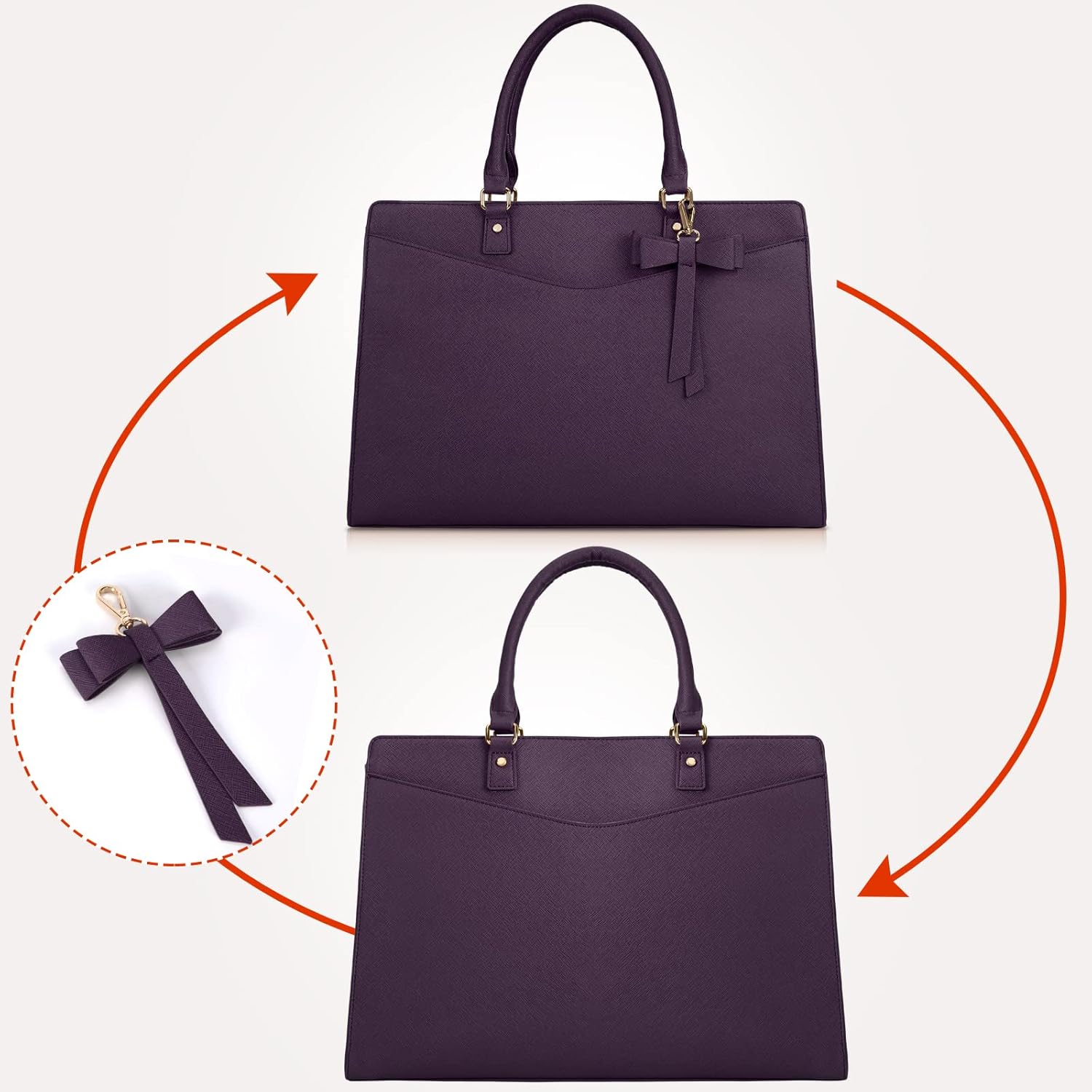 Borsa funzionale da donna per laptop da lavoro con molte tasche