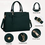 Borsa funzionale da donna per laptop da lavoro con molte tasche