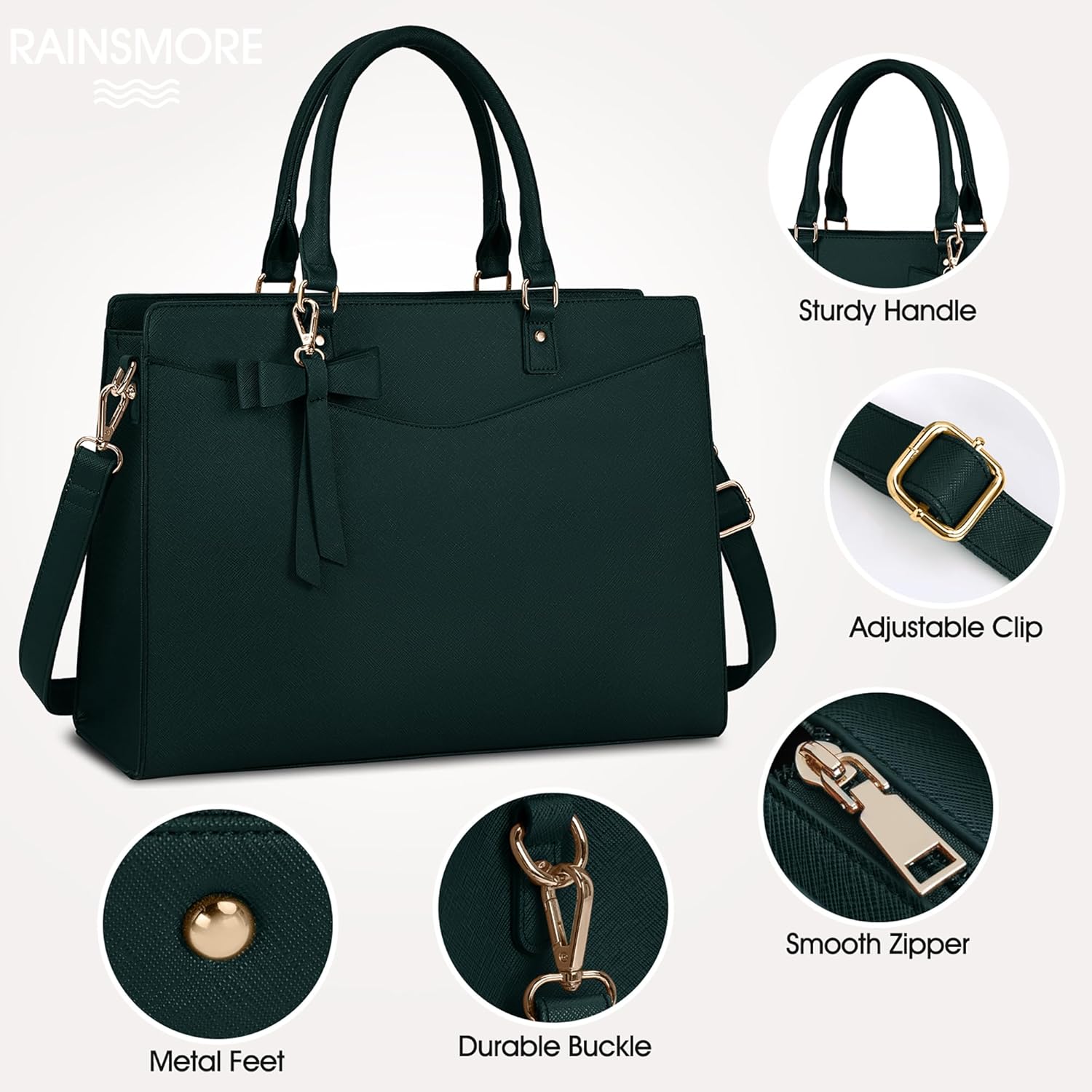 Borsa funzionale da donna per laptop da lavoro con molte tasche