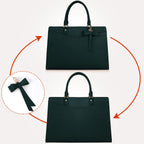 Duża skórzana torba na laptopa z wieloma przegrodami