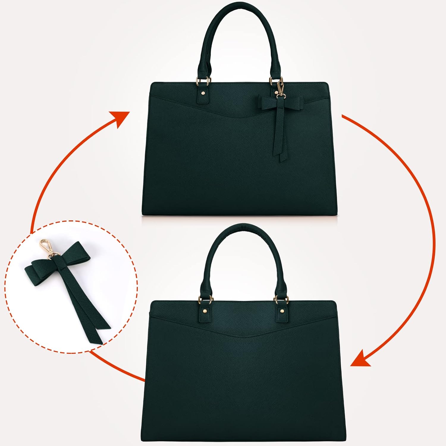 Duża skórzana torba na laptopa z wieloma przegrodami