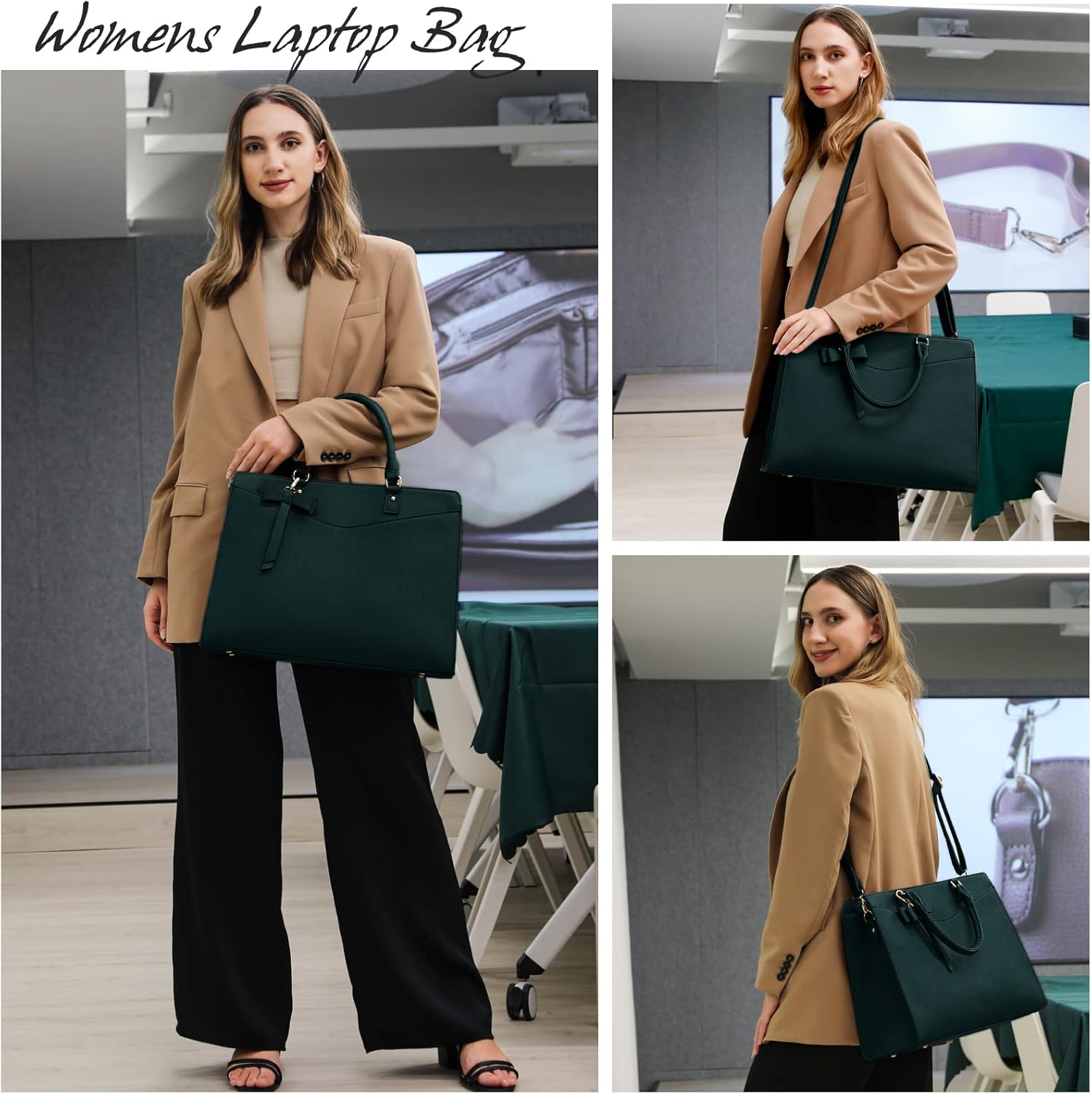 Borsa funzionale da donna per laptop da lavoro con molte tasche