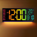 Large LED Digital Wall Clock with Rgb Color Display and Dual Alarm - Image 1