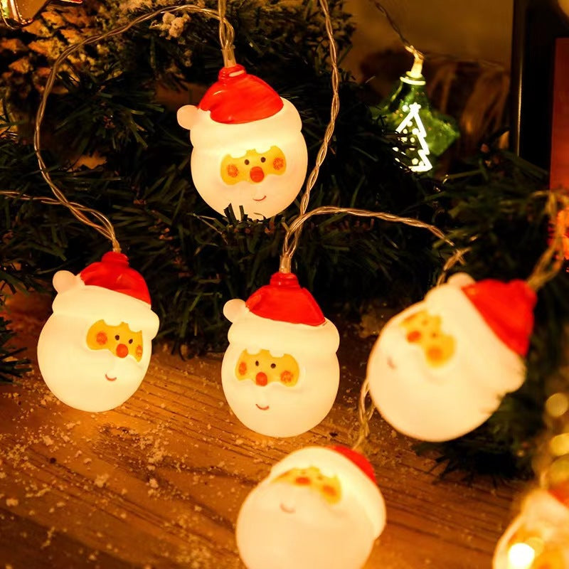 LED Christmas Lights String with 20 Santa Heads Battery Operated Indoor Decoration - Image 9