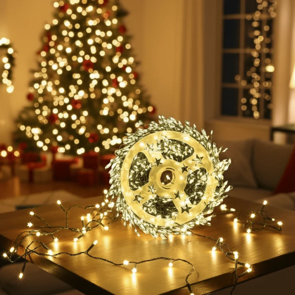 LED Christmas String Lights with Remote Control Cluster Branches and Eight Modes - Image 1