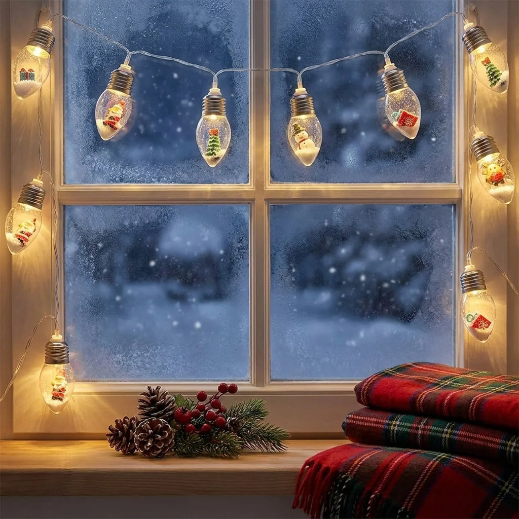 LED Christmas String Lights with Warm White Glow and Miniature Holiday Figurines - Image 3
