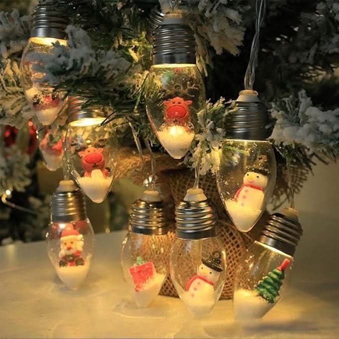 LED Christmas String Lights with Warm White Glow and Miniature Holiday Figurines - Image 6