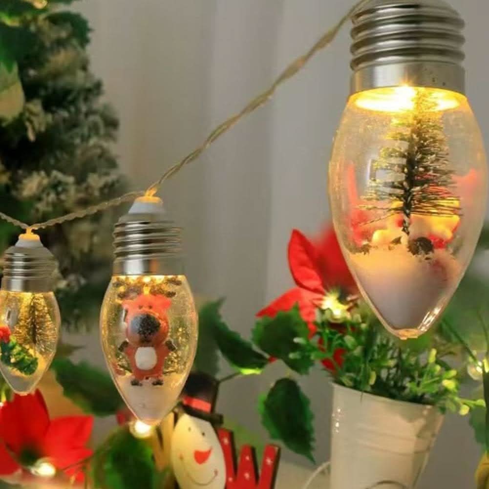 LED Christmas String Lights with Warm White Glow and Miniature Holiday Figurines - Image 9