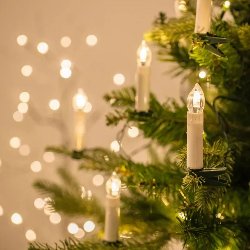 LED Christmas Tree Lights with Clip-On Candles and Warm White Flicker - Image 2