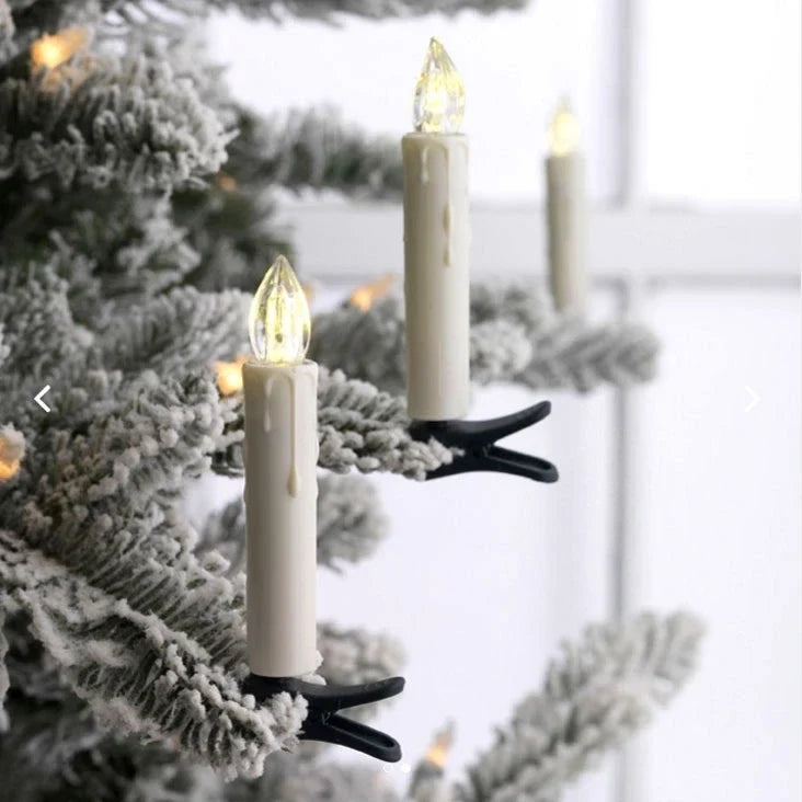 LED Christmas Tree Lights with Clip-On Candles and Warm White Flicker - Image 3