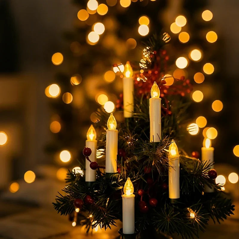 LED Christmas Tree Lights with Clip-On Candles and Warm White Flicker - Image 4