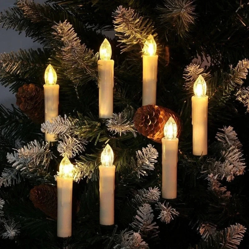 LED Christmas Tree Lights with Clip-On Candles and Warm White Flicker - Image 5