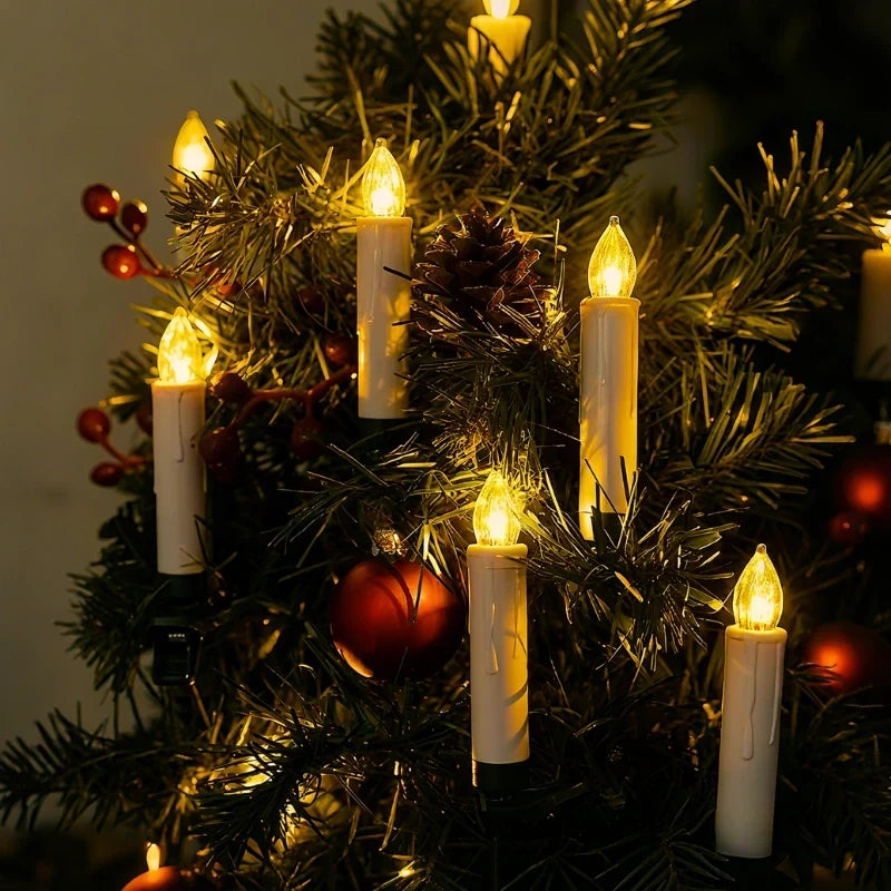 LED Christmas Tree Lights with Clip-On Candles and Warm White Flicker - Image 6