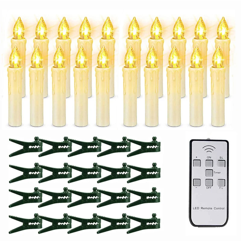 LED Christmas Tree Lights with Clip-On Candles and Warm White Flicker - Image 7
