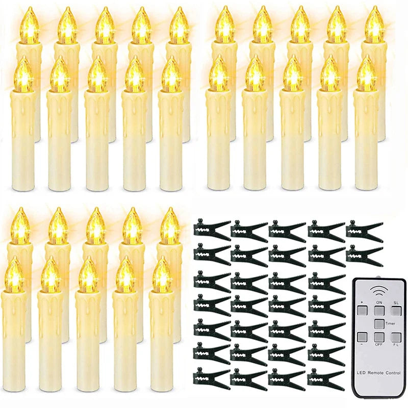 LED Christmas Tree Lights with Clip-On Candles and Warm White Flicker - Image 8