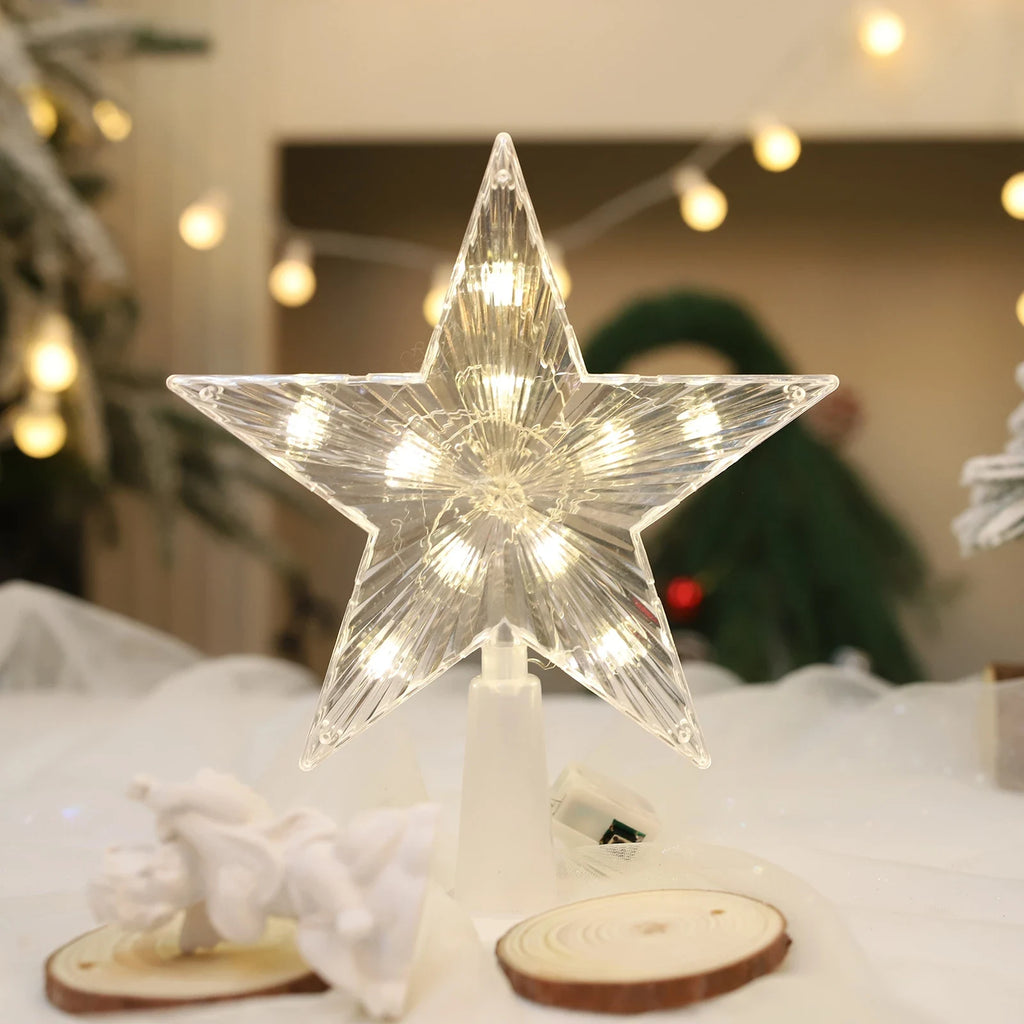LED Christmas Tree Topper Star Light with Warm White and Battery Operation - Image 5