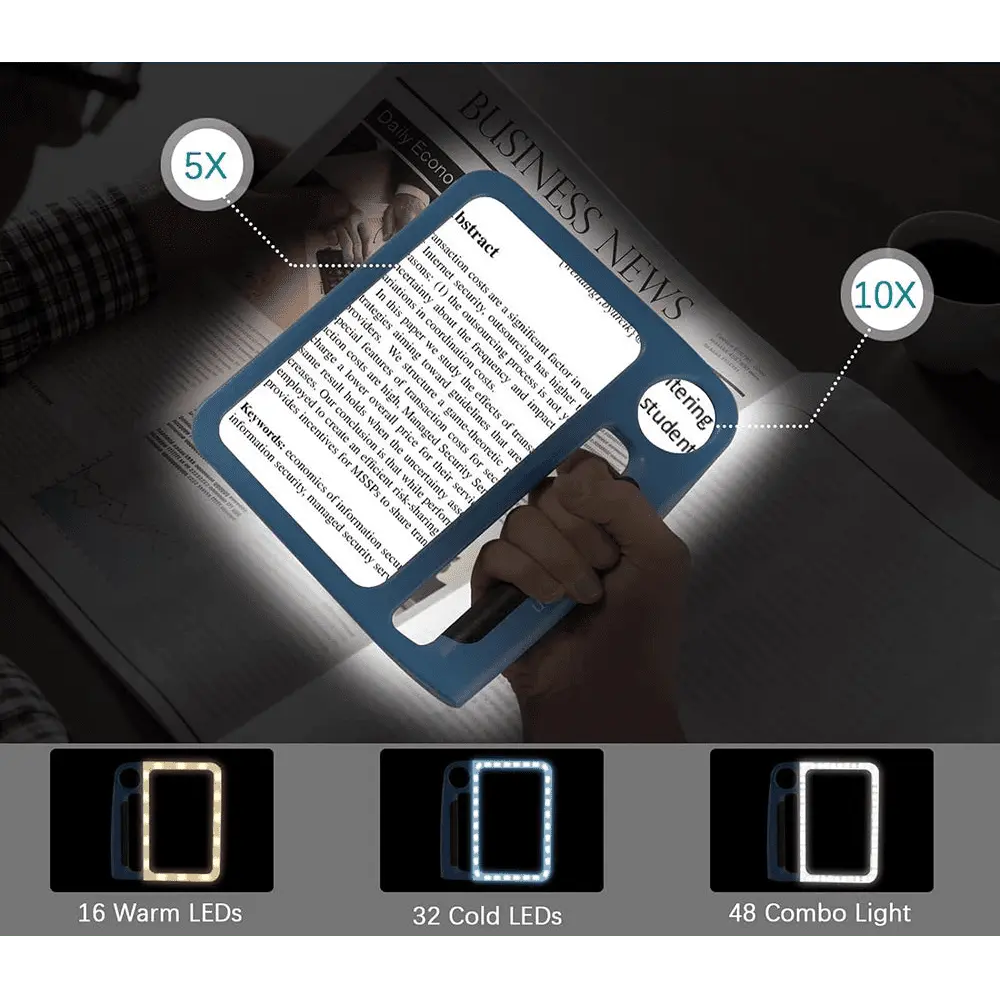 LED Magnifying Glass with Light and Dual Magnification Lenses for Reading - Image 3