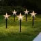 LED Pathway Lights with Star-Shaped Design Warm White Outdoor Lighting Set of 5 Weatherproof Stakes - Image 9