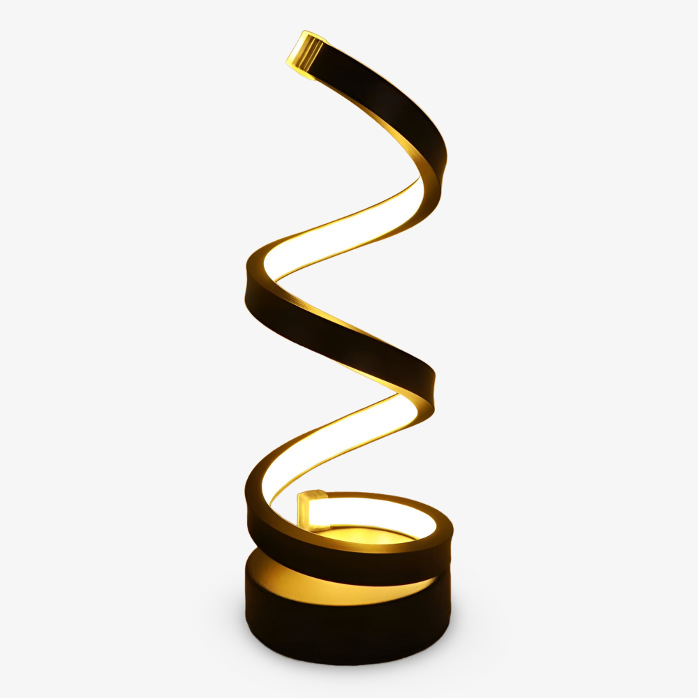 LED Table Lamp with Spiral Design Adjustable Color Temperature and Circular Base - Image 14
