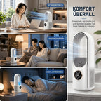 Kompaktní bezlopatkový věžový ventilátor s nastavitelným průtokem vzduchu