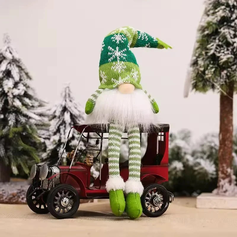 Light Up Christmas Gnome with Knit Snowflake Hat and Plush Faux Fur Beard - Image 10