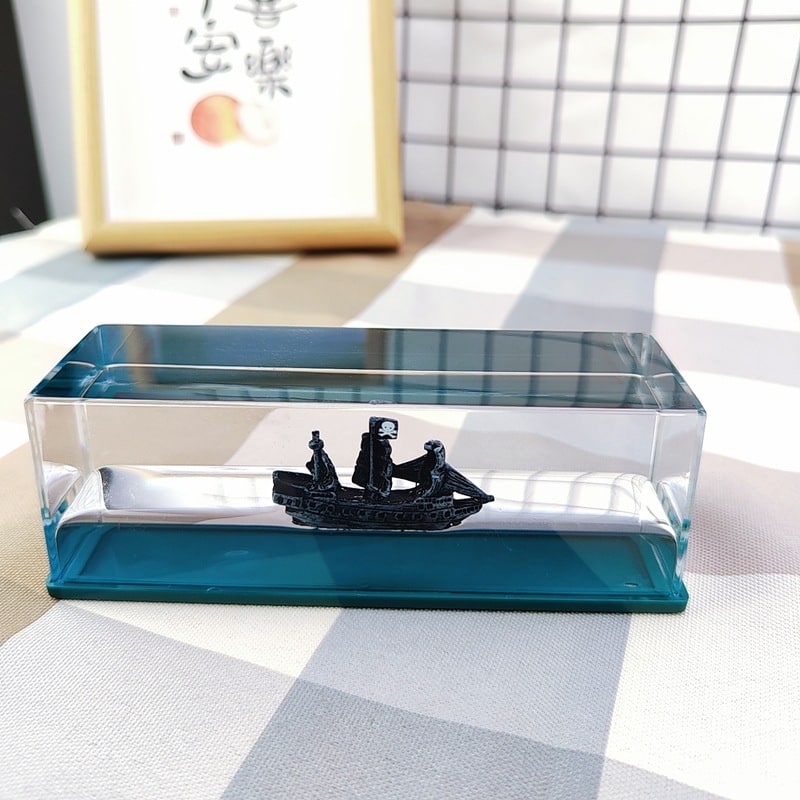 Liquid Motion Desk Toy with Floating Ship and LED Light Base - Image 10