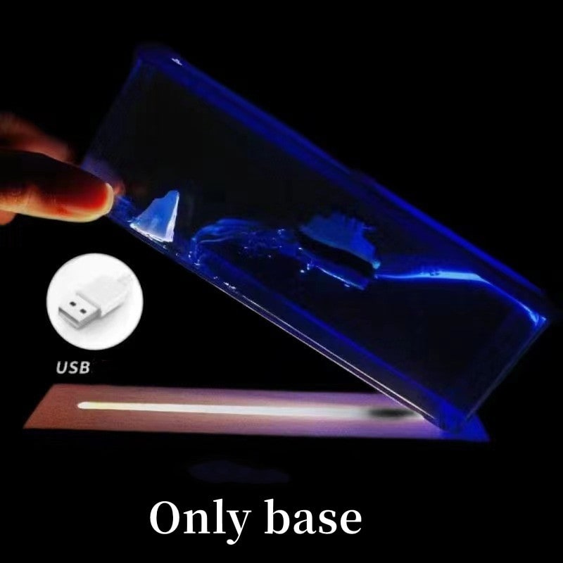 Liquid Motion Desk Toy with Floating Ship and LED Light Base - Image 4