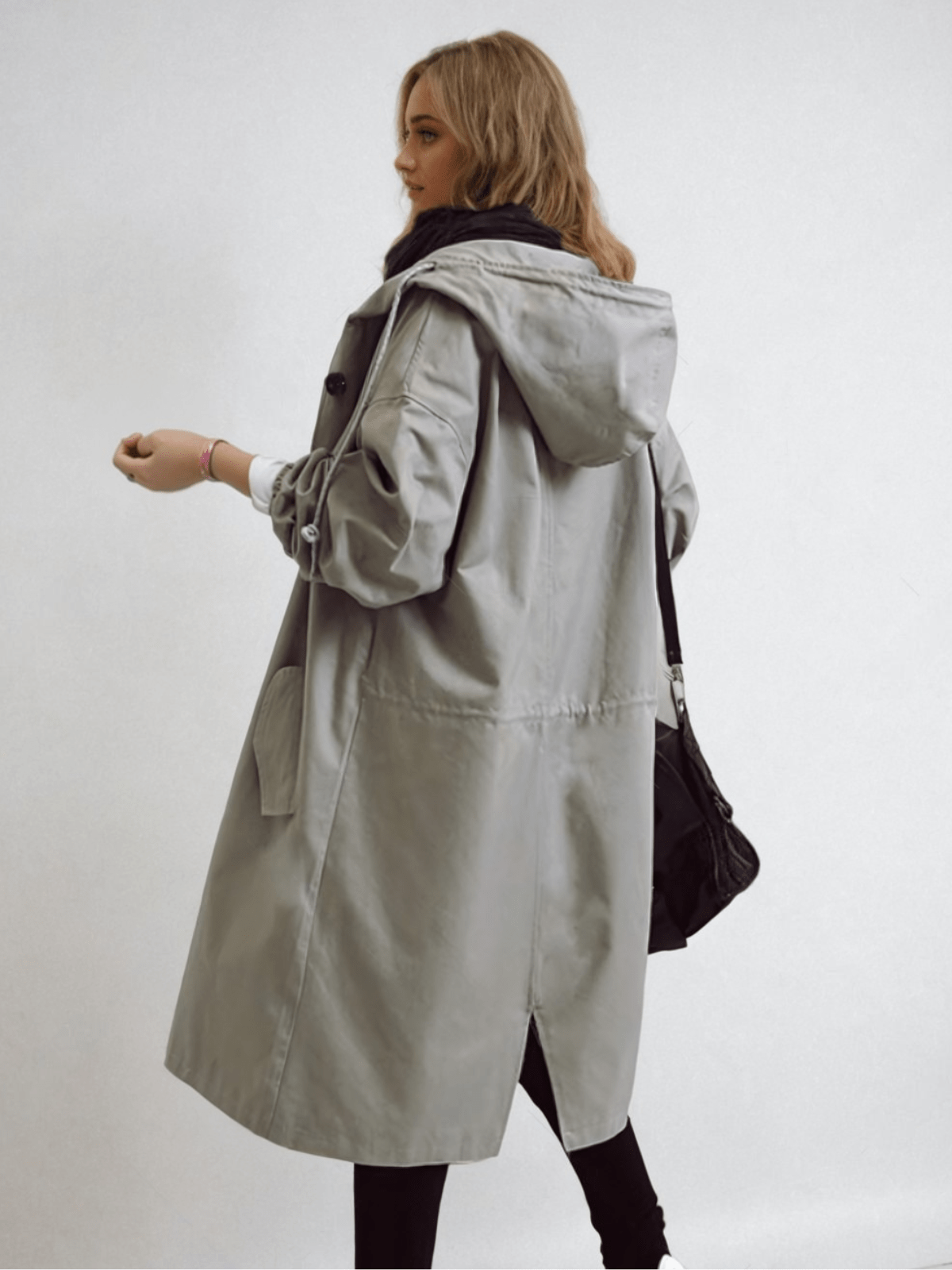 Damen Klassischer Trenchcoat mit Gürtel für Übergangsjahreszeiten