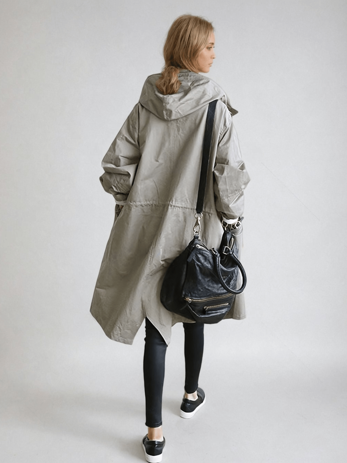 Damen Klassischer Trenchcoat mit Gürtel für Übergangsjahreszeiten