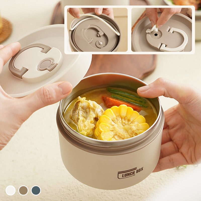 Lunch Box z Termosem Obiadowym ze Stali Nierdzewnej Składany Uchwyt i Torba Termiczna - Image 7