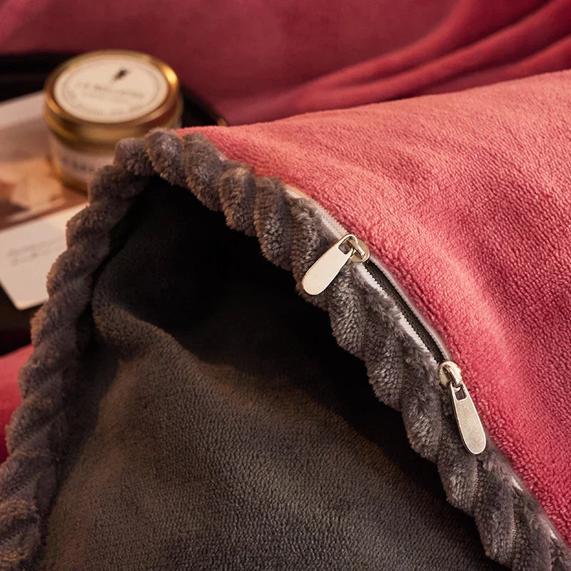 Luksusowa aksamitna pościel zimowa zestaw