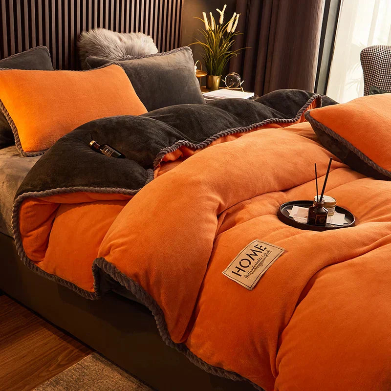 Luksusowa aksamitna pościel zimowa zestaw