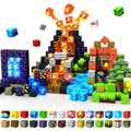 Magnetic Building Blocks with Light Up Cubes and Pixelated Textures - Image 1