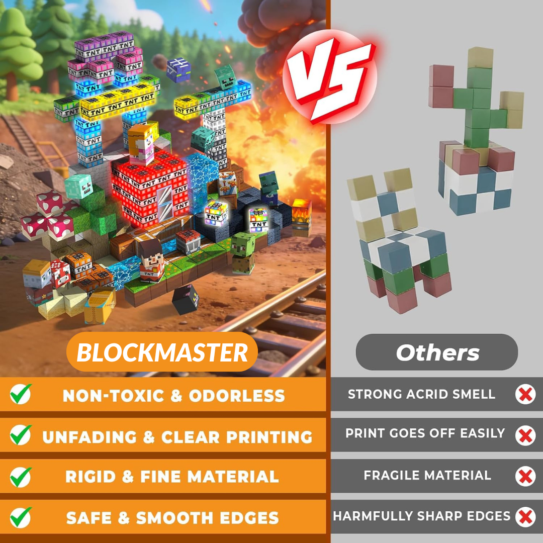 Magnetic Building Blocks with Light Up Cubes and Pixelated Textures - Image 5