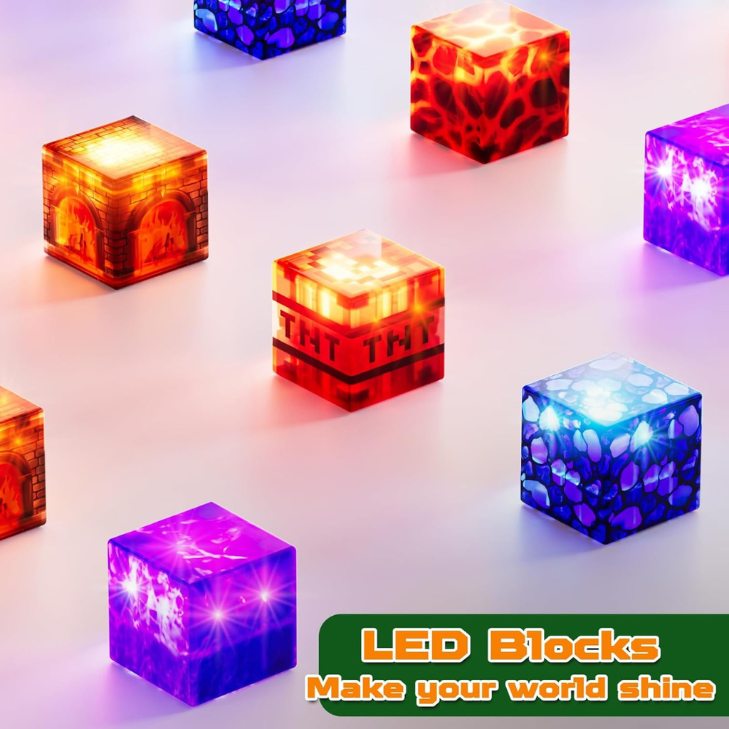 Magnetic Building Blocks with Light Up Cubes and Pixelated Textures - Image 8