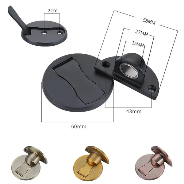 Magnetic Door Stop with Hinged Floor Plate and Strong Catch for Home Office - Image 7